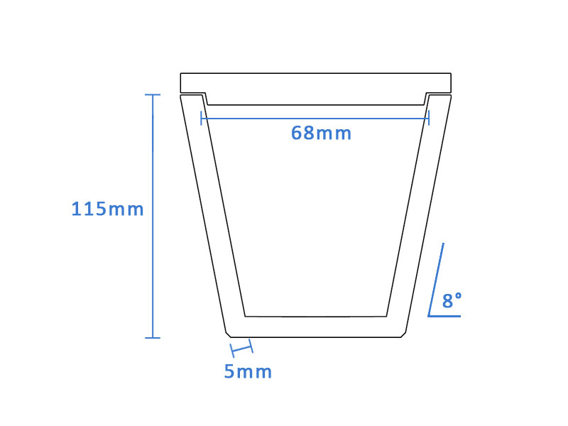 Bornitrid-Tiegel BN-TCR68115